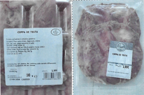 Presenza di Listeria monocytogenes richiamata coppa di testa a marchio Il Mercato