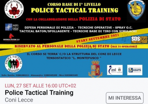 Corso POLICE TACTICAL TRAINING