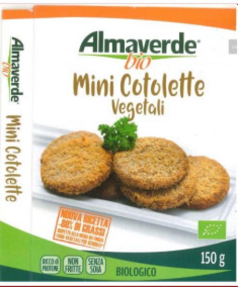 Richiamate “Mini Cotolette Vegetali” a marchio Almaverde Bio per rischio presenza di allergeni
