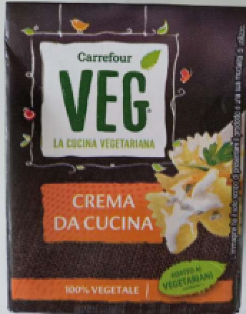 CARREFOUR richiama crema da cucina vegetale per ossido di etilene.