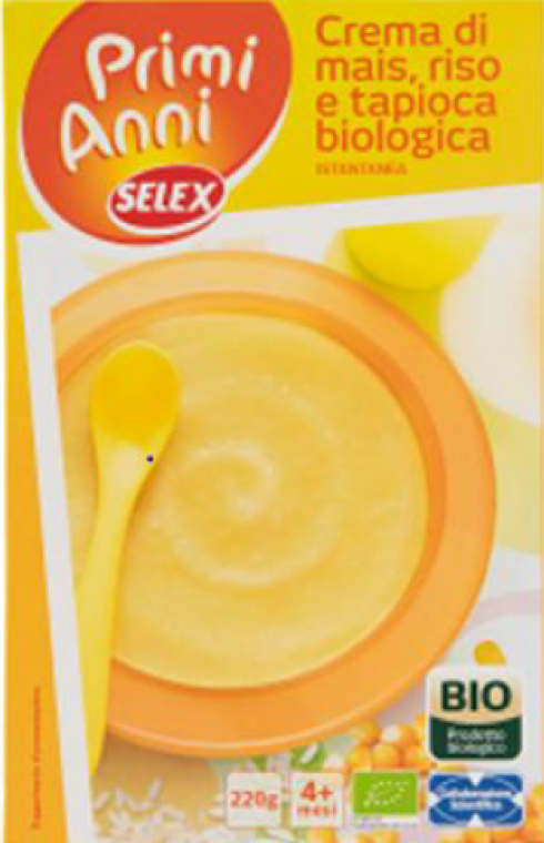 Allergene non dichiarato, richiamata crema di mais, riso e tapioca per l’infanzia a marchio SELEX 