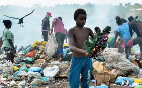 "Non avevo mai avuto un albero di Natale prima": la foto di un ragazzo brasiliano che trova l'albero di Natale nella discarica diventa virale