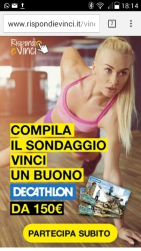 decathlon falso messaggio