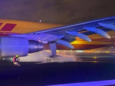 Aereo da trasporto DHL interrompe il decollo all'aeroporto di Bruxelles