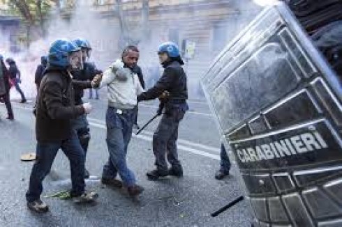 disordini partita coppa Italia 2014 a Roma 