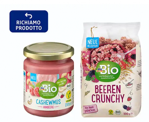 DmBio richiama la crema di anacardi e i muesli. Ecco info e lotti