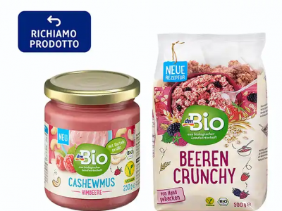 DmBio richiama la crema di anacardi e i muesli. Ecco info e lotti