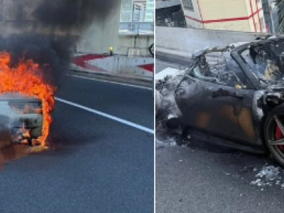 Risparmia per 10 anni per comprare una Ferrari da 250mila euro ma la sua auto prende fuoco in autostrada un'ora dopo la consegna – Il video