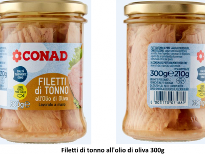 Corpi estranei nei vasetti di tonno all&rsquo;olio d&rsquo;oliva Conad richiamati dagli scaffali