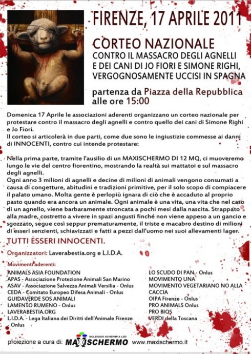 Corteo Nazionale contro il massacro degli agnelli e per Simone Righi
Corteo Nazionale contro il massacro degli agnelli e per Simone Righi