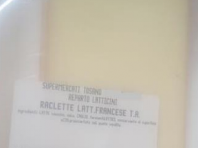 Formaggio francese Raclette venduto con etichetta Supermercati Tosano richiamato per possibile presenza di Listeria