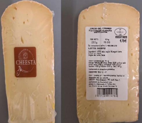 Batterio Listeria nel formaggio “cacio del casaro”, scatta il richiamo