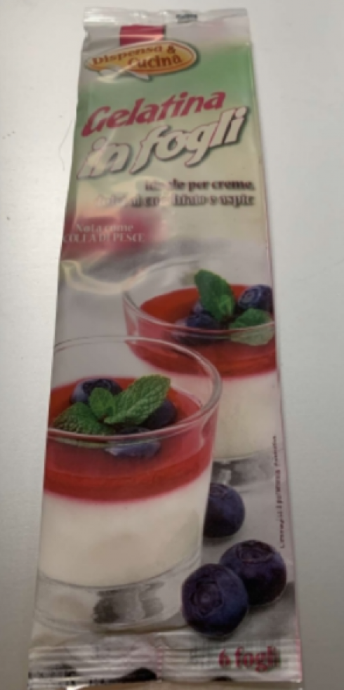 Salmonella spp in un lotto di gelatina in fogli a marchio Dispensa & Cucina