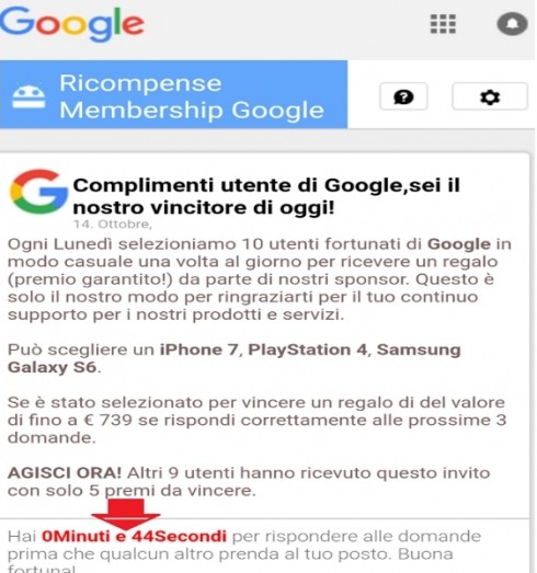 google false ricompense google false ricompense
