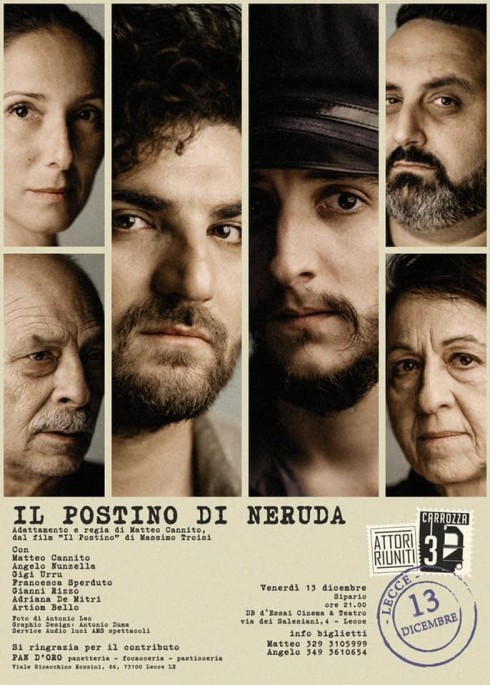 "IL POSTINO DI NERUDA" - Spettacolo Teatrale a Lecce
