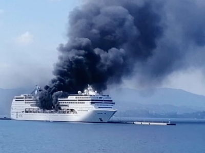 Incendio domato su una nave da crociera a Corfù: a bordo 51 membri dell’equipaggio - VIDEO. 