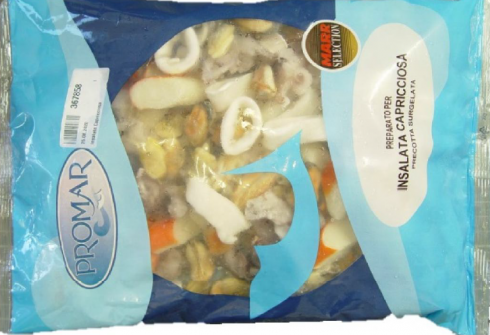 "Presenza di Salmonella" in preparato precotto surgelato di mare per insalata capricciosa.