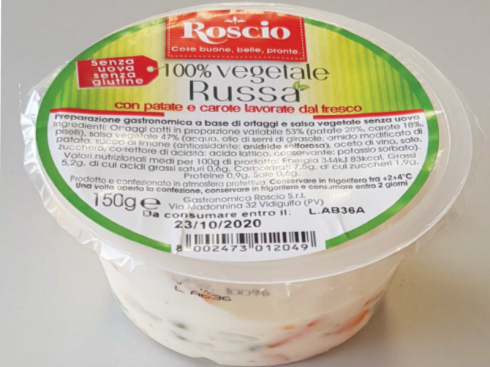 Allergene non dichiarato, insalata russa richiamata dal mercato.