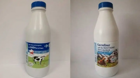 Carrefour richiama bottiglie in pet da 1 litro di latte contaminato.