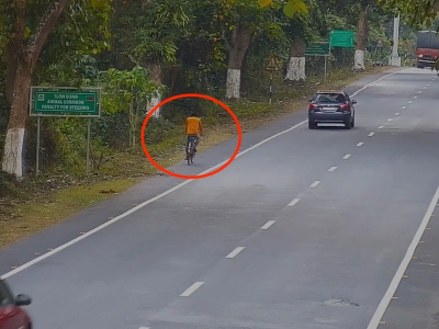 Leopardo attacca un ciclista. Grande spavento per un ciclista aggredito da un leopardo - VIDEO