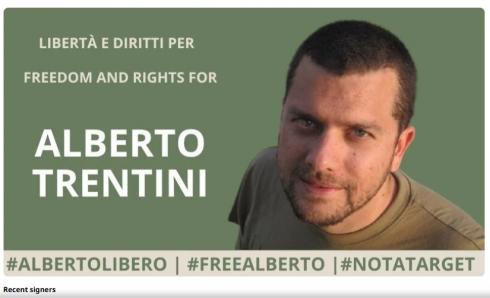 "Liberate Alberto Trentini"