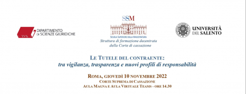 Unisalento e Formazione SSM in un convegno in Cassazione: “Le tutele del contraente: tra vigilanza, trasparenza e nuovi profili di responsabilità”