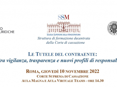 Unisalento e Formazione SSM in un convegno in Cassazione: “Le tutele del contraente: tra vigilanza, trasparenza e nuovi profili di responsabilità”