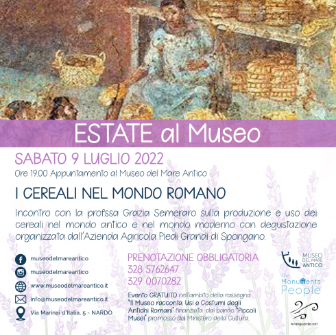 Estate al Museo: "I cereali nel mondo romano" - evento gratuito 
