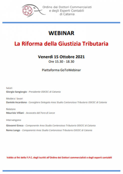 “La Riforma della Giustizia Tributaria”