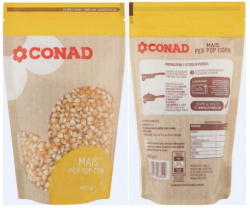 Alcaloidi tropanici in quattro lotti di mais per popcorn a marchio Conad