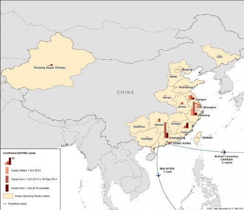 mappa virus cina influenza aviaria mappa virus cina influenza aviaria