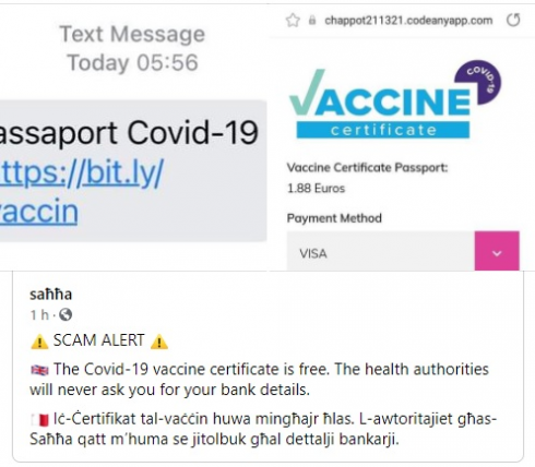 Truffa via sms per svuotare il conto, occhio al "certificato vaccinale": è gratuito.