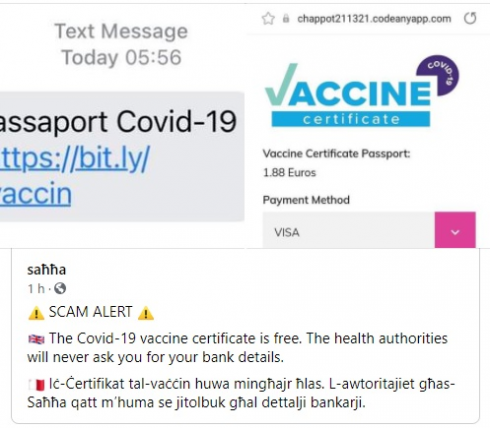 Truffa via sms per svuotare il conto, occhio al "certificato vaccinale": è gratuito. 