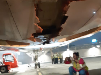 L'aereo di Air India colpisce il muro durante il decollo, effettua l'atterraggio di emergenza tre ore più tardi 