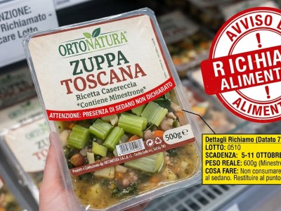 Allerta alimentare: Ortonatura richiama "Zuppa Toscana" per errore di etichettatura