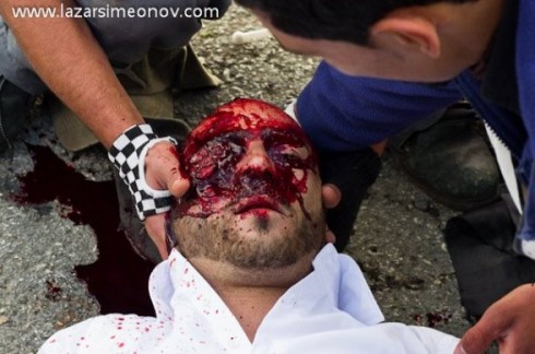 Mustafa Tamimi di anni 28 palestine ucciso dagli islaeliani durante una manifestazion e di protesta