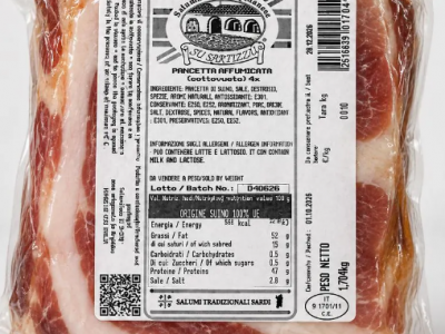 Presenza di Listeria richiamata pancetta affumicata a marchio Salumificio Campidanese Su Sartizzu