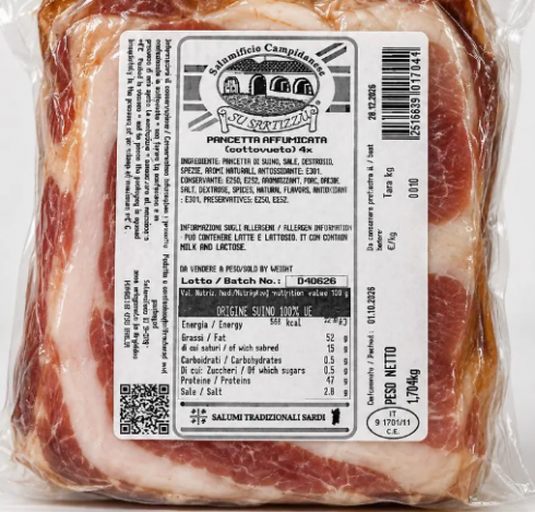 Presenza di Listeria richiamata pancetta affumicata a marchio Salumificio Campidanese Su Sartizzu