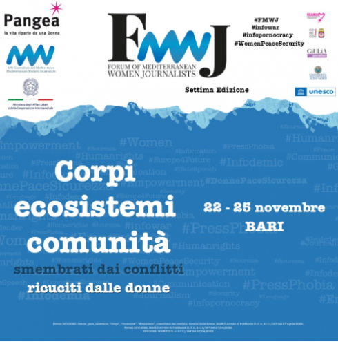 Forum delle Giornaliste del Mediterraneo, al via la 7ª edizione “Corpi, ecosistemi, comunità: smembrati dai conflitti, ricuciti dalle donne”
