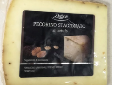 Ministero salute segnala ritiro dai supermercati formaggio "Pecorino stagionato al tartufo" a marchio Deluxe per rischio microbiologico