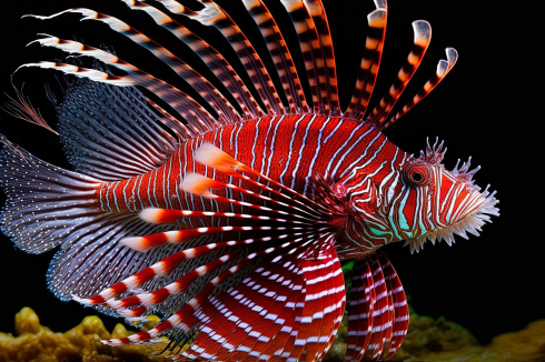 Un pesce scorpione a riva in pochi centimetri d’acqua nel mare di Santa Caterina di Nardò