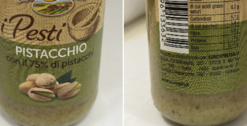 Aflatossine nel Pesto di pistacchio: il Ministero della Salute lancia l’allerta