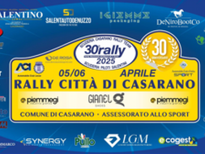 Rally Città di Casarano, appuntamento 5 e 6 aprile tra i muretti a secco delle strade del Salento