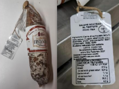 Listeria nel salame stagionato al tartufo del Salumificio F.lli Costantini
