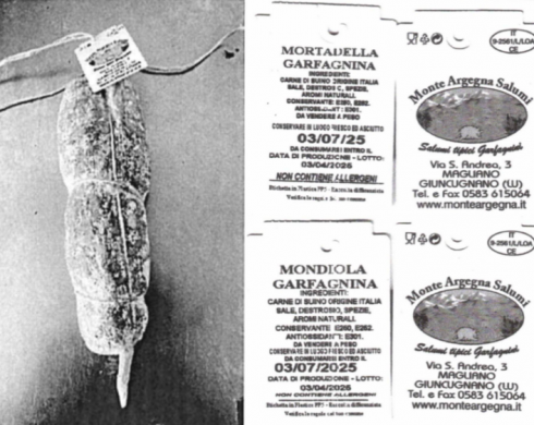 Presenza di Listeria nel salame, richiamate due diverse tipologie di insaccati a marchio Monte Argegna Salumi