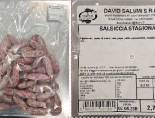 Allarme Salmonella infantis, richiamata salsiccia stagionata