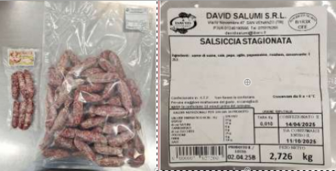 Allarme Salmonella infantis, richiamata salsiccia stagionata