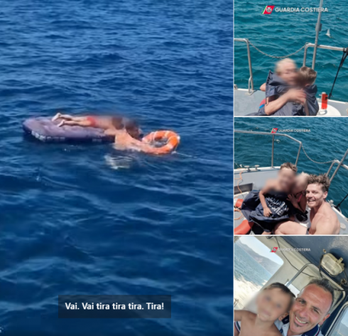 Bimbo trascinato al largo sul materassino dalla corrente, a due miglia dalla costa – Il video