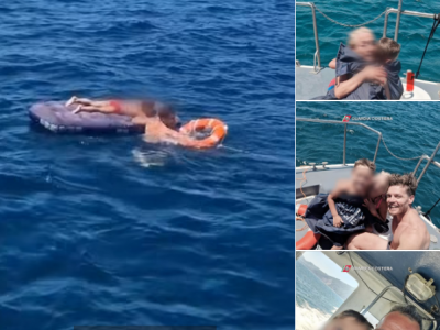 Bimbo trascinato al largo sul materassino dalla corrente, a due miglia dalla costa – Il video