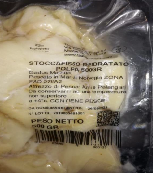 Etichettatura sbagliata della data di scadenza: ministero della Salute segnala richiamo stoccafisso reidratato.
